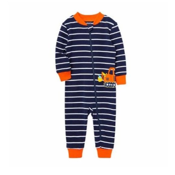 Little Boys Construction Vehicle Pajama 5 piece set Baby Boy PJS - Picture 3 of 7